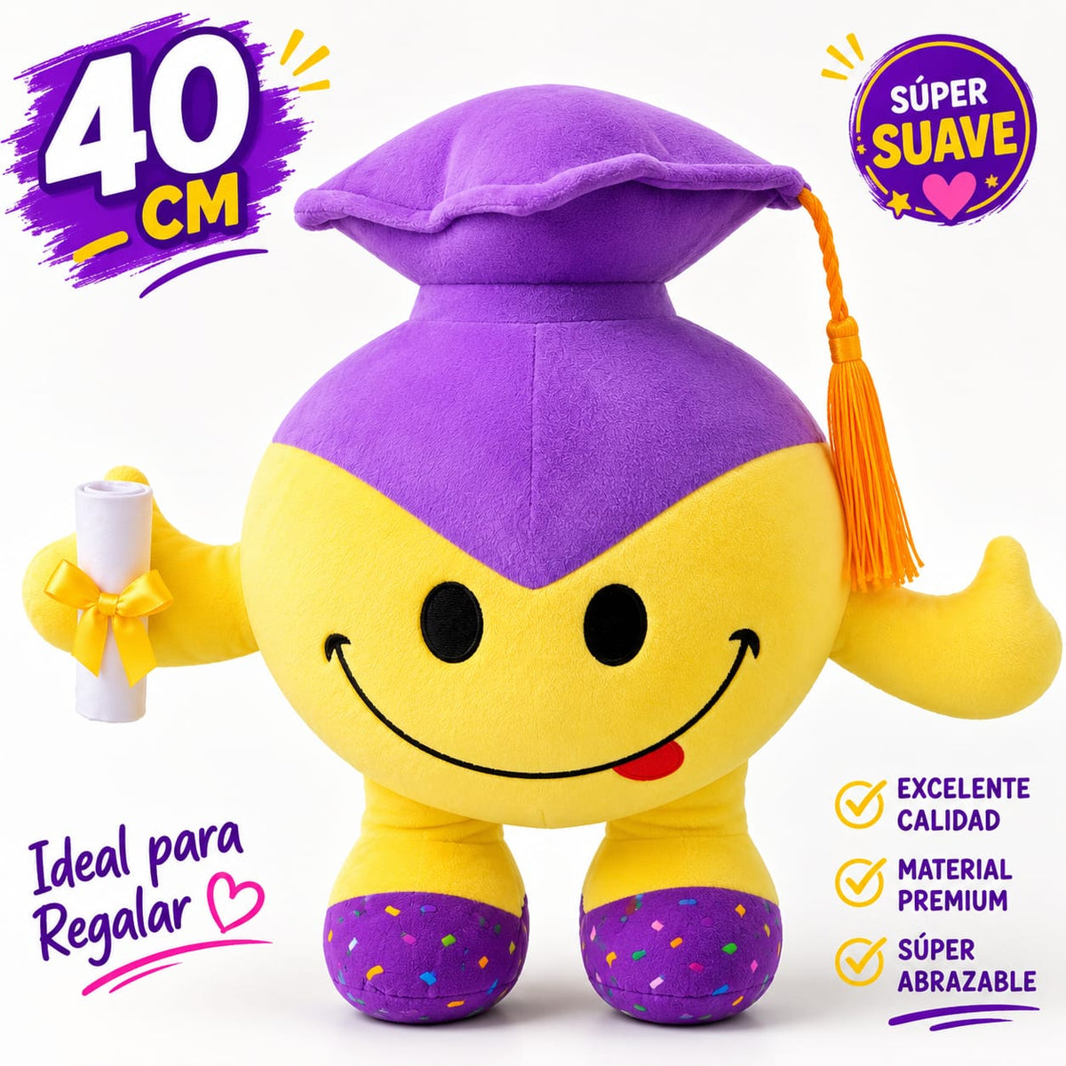 Peluche de emoji para graduación